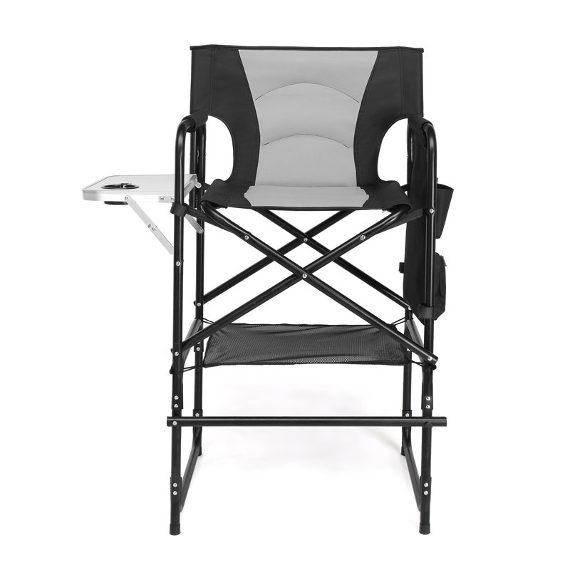 Black Frame Directors Camping Chair With Side Table