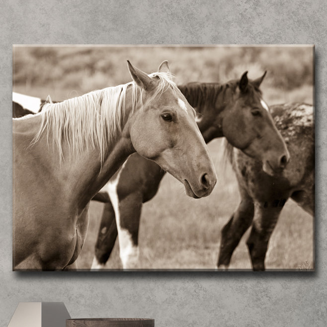 « chevaux »-toile tendue, H 16 po x l 20 po x P 1,5 po