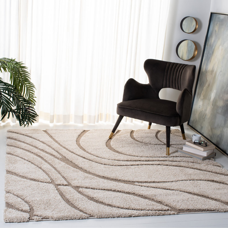 Tapis crème / beige Ashal, Carré 6 pi 7 po, Cream/Beige