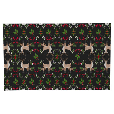 Botanical Deer Holiday Bath Mat