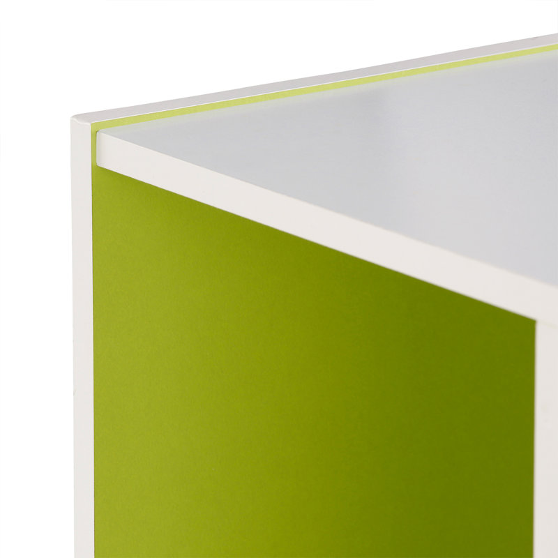 Kaidence 5-Cube Reversible Open Shelf Bookcase, White/Green