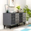 Console élégante, anthracite et argent, panneau de particules recouvert de mélamine à 100%, épaisseur: 0,7 pouce | Design moderne pour le salon ou le vestibule, durable et élégant-1801163575