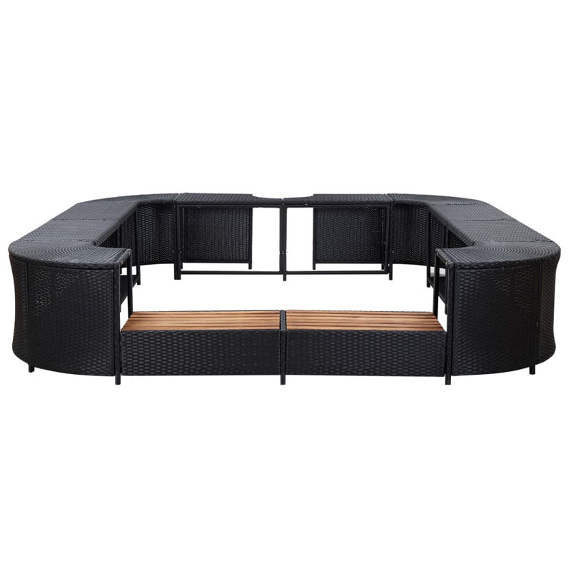 VidaXL 105.51'' D Hot Tub Step,  Black