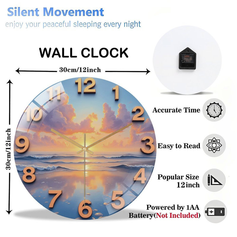 Horloge murale 12 po