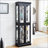 Elegant Lighted Glass Curio Display Cabinet
