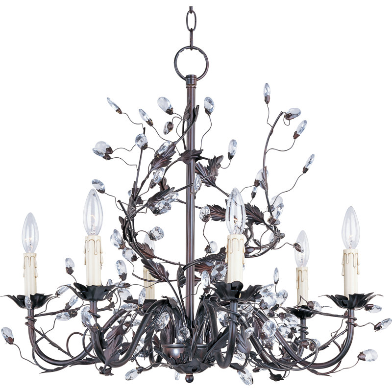 Cassi 6 - Light Dimmable Classic / Traditional Chandelier, Oil Rubbed Bronze
