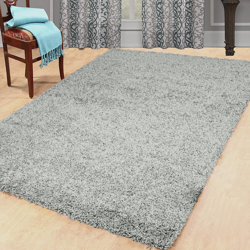 Kailum Solid Colour Shag Area Rug, Rectangle 120 x 170cm