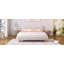 Lit tapissier contemporain avec tissu bouclé en molleton Teddy et pieds ronds massifs Design courbé élégant pour la chambre à coucher, grand lit, blanc