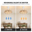 Ventilateur de plafond 20 po avec cordes et lumières à DEL Boho Solea