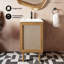 Meuble-lavabo autoportant en chêne doré 18 po avec plateau noir Classe-688874225-733705150