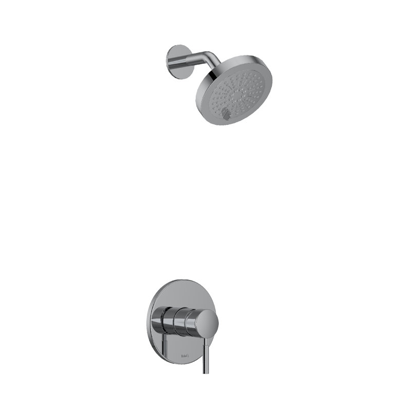 Riu Pressure-Balanced Shower Faucet with Rough-in Valve, Silver