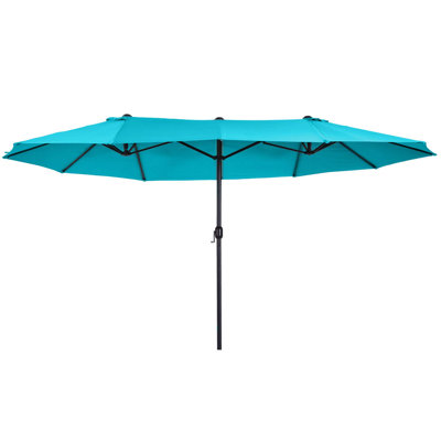 Aniyah Outsunny Extra Large 15 ft Patio Umbrella, Double-Sided Large Outdoor Umbrella with Crank Handle and Air Vents for Backyard, Deck, Pool, Market