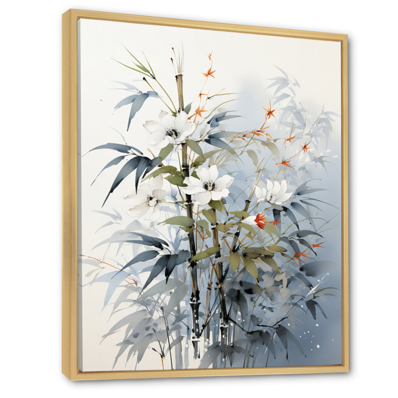 «Asian Art Bambo Whisper», reproduction sur toile, H 20 po x l 12 po x P 1 po, Cadre flottant naturel