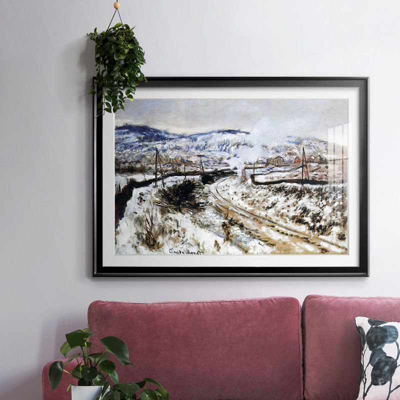 Train in the Snow, Argenteuil, 1875, reproduction d'art sur papier, Noir, H 15 po x l 21 po x P 1,5 po
