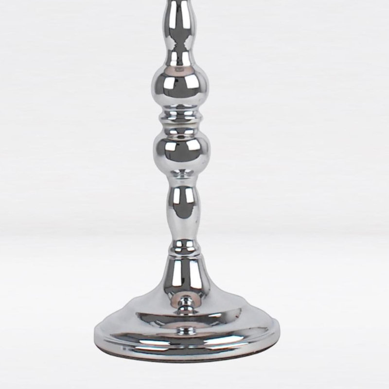 Lasley Metal Table Lamp, Polished Chrome, White