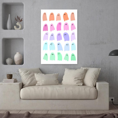 Art mural contemporain abstrait fantaisiste arc-en-ciel