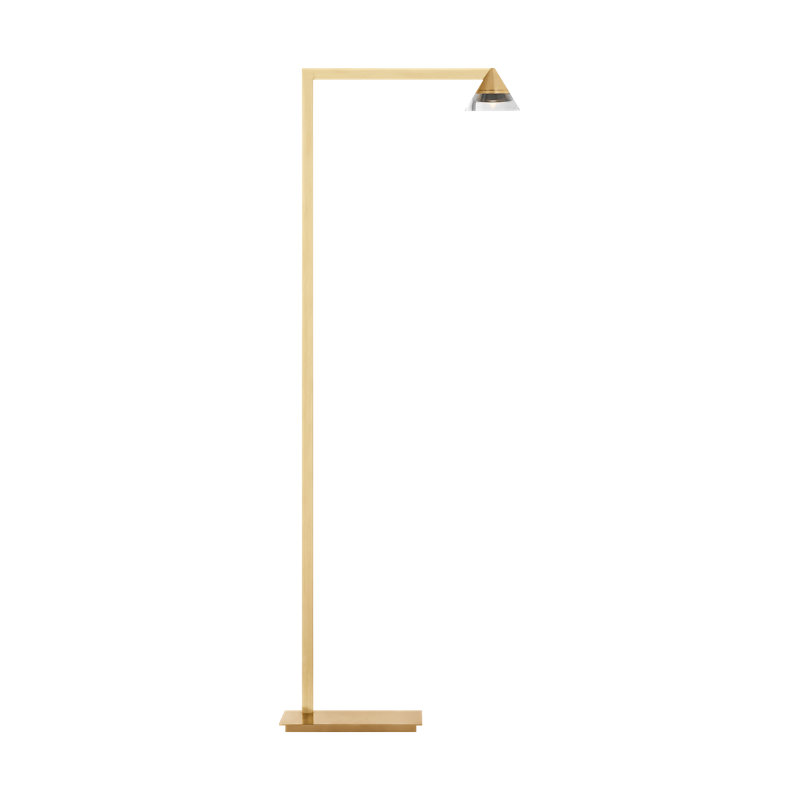 Midrand Floor Lamp, Hand-Rubbed Antique Brass