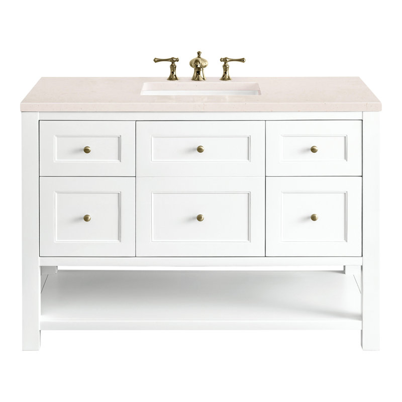 Breckenridge 48'' W Single Vanity, Carrara White, 8" Widespread, Bright White