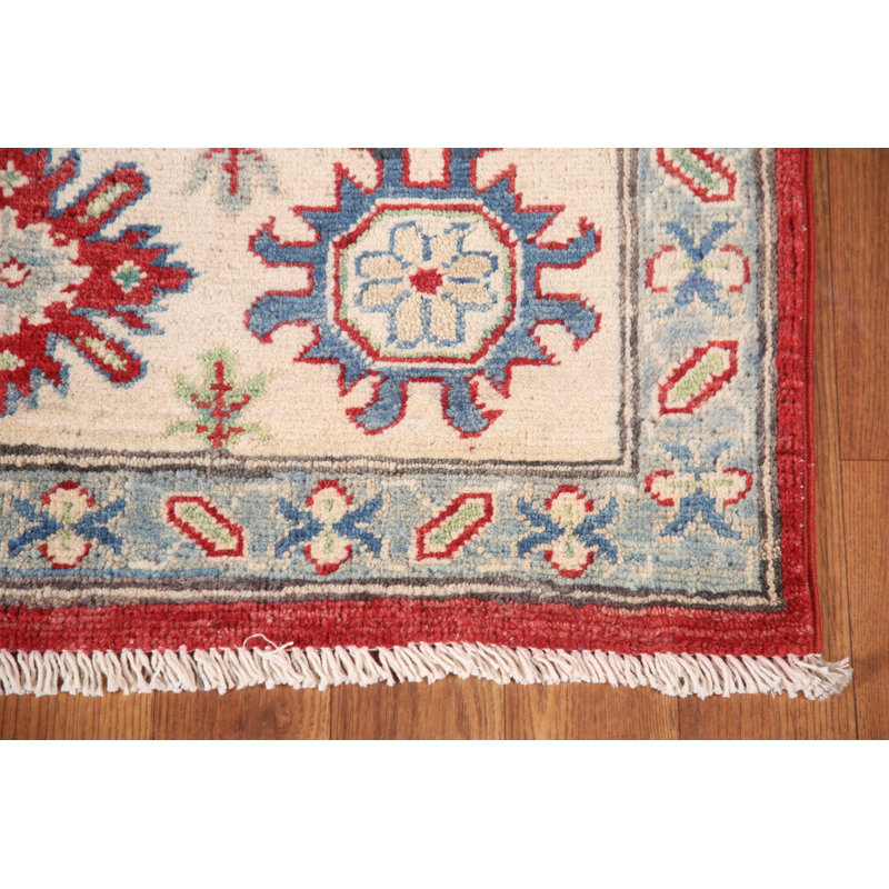 Handmade Red Kazak Oriental Area Rug