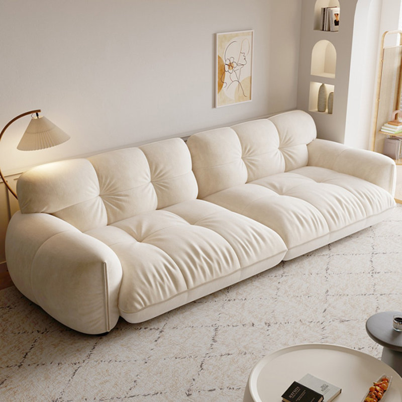 Coussin blanc modulaire 100% polyester, 4, 30.71" H x 110.24" W x 38.58" D, Blanc