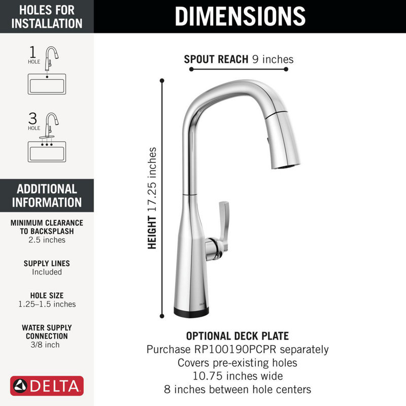 Touch2O Kitchen Faucet with Touchless Technology, Lumicoat  Chrome