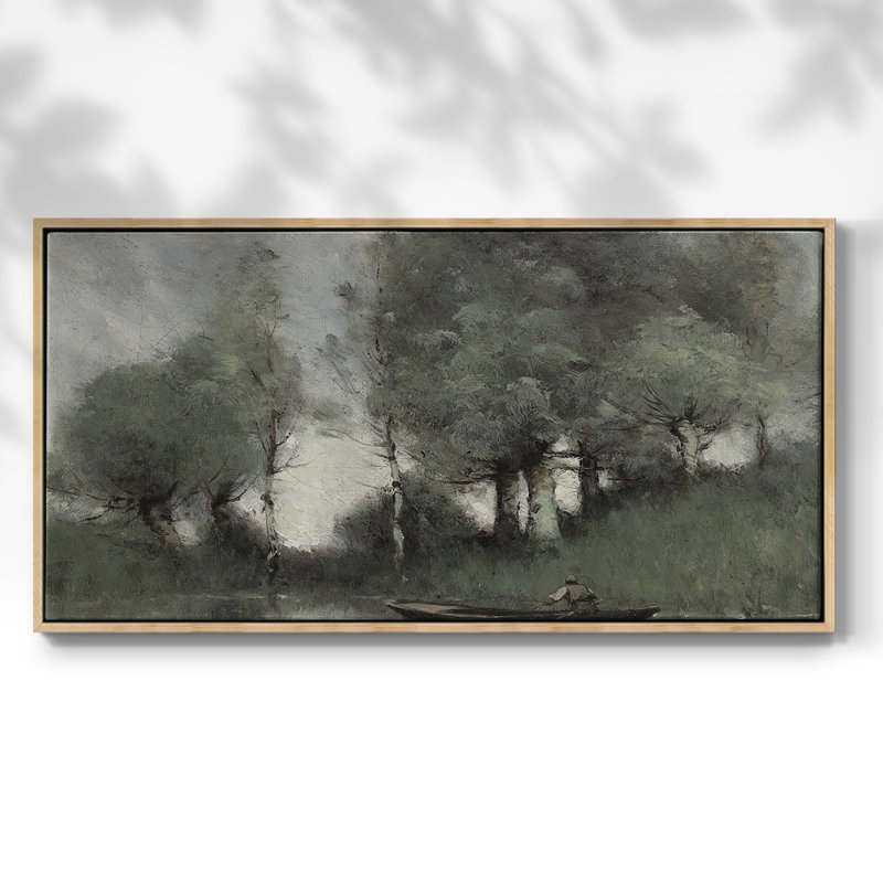 Série paysage - DCLxxvii - Toile tendue avec châssis, prête à accrocher, H 25 po x l 49 po, Naturel