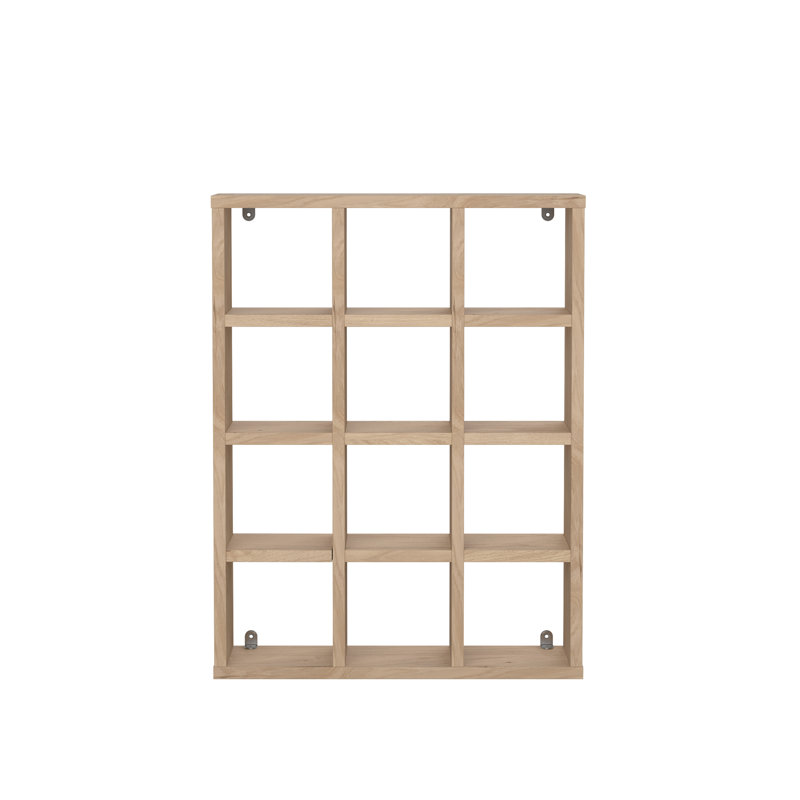Hyper 12 Cubby Wall Unit, Jackson Hickory