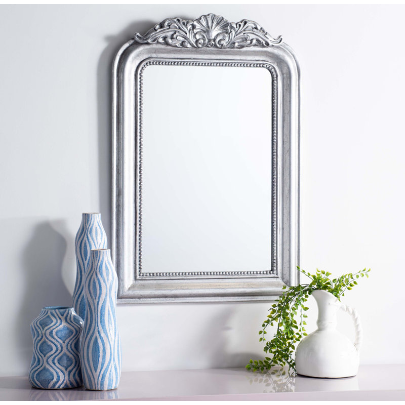 Alzubair Engineered Wood Arch Wall Mirror, Silver