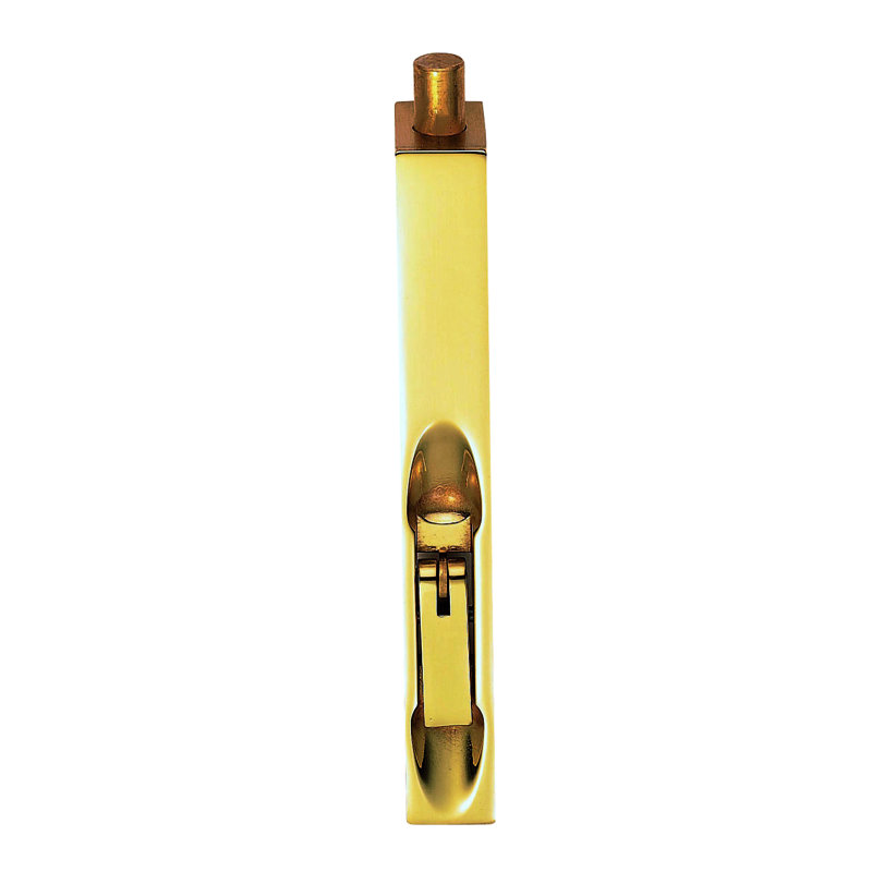 Flush Bolt, Polished Brass, 2cm H x 15.2cm W x 3.4cm D