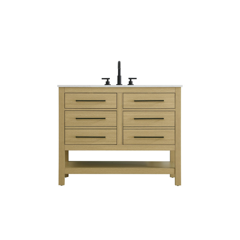 Meuble-lavabo simple 42 po_Moderne_VF60542, Brun miel