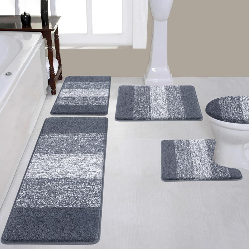 Microfiber / Microsuede Non-Slip Toilet Seat Cover, Gray