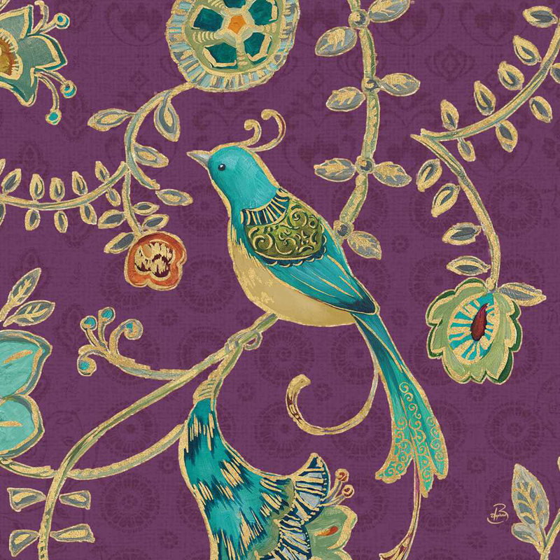 Ailes de Bohème VI - Aubergine, H 30 po x l 30 po