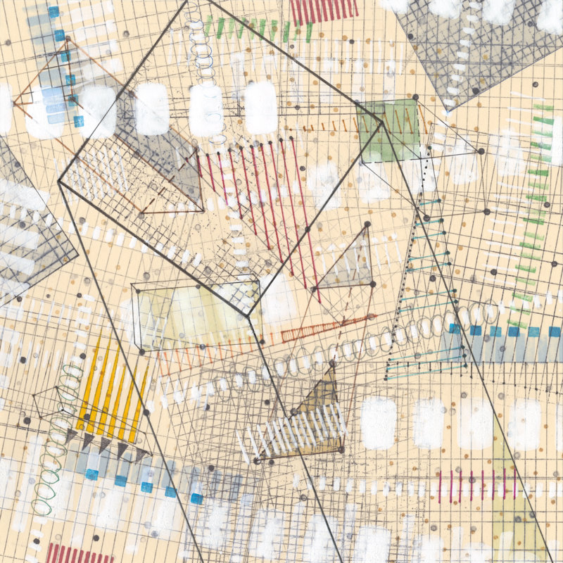 Grid Lines II - Wrapped Canvas Print, 122cm H x 122cm W