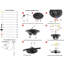 Nassau 6 - Light Black Cluster Pendant