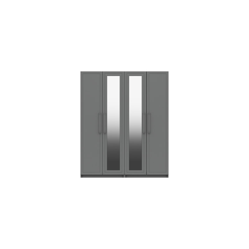 Allenna 4 Door Manufactured Wood Wardrobe, Dust Grey Gloss