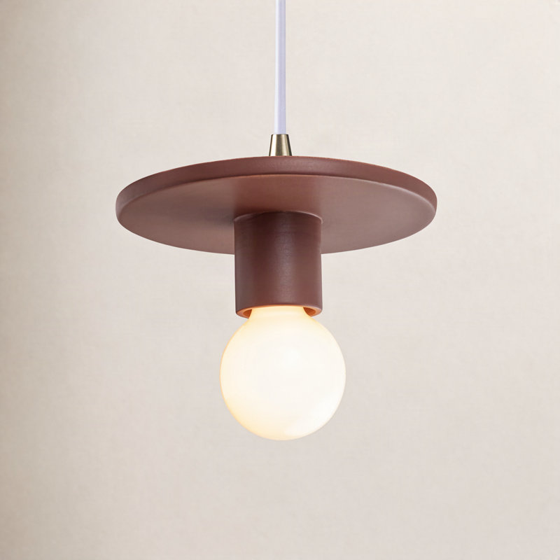 Leni 1 - Light Single Pendant, Hammered Pewter, Brushed Nickel