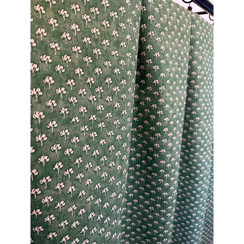 Rideaux floraux vert sapin, L 50 po x L 84 po