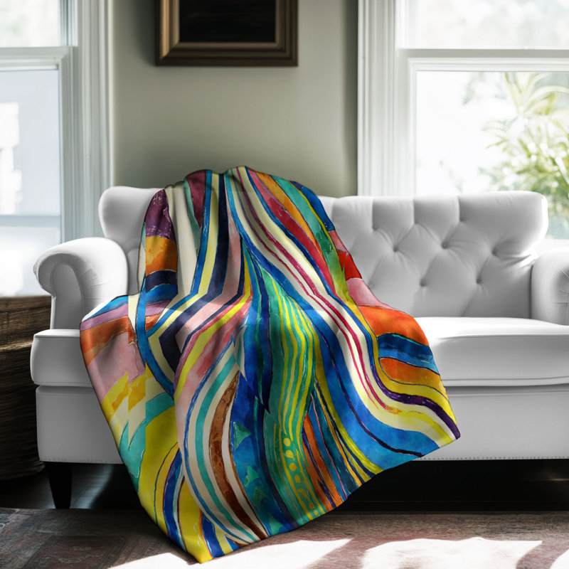 Eclectic Euphoria Stripes Throw Blanket, 50" W x 60" L
