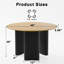 Table de salle à manger en bois de chêne 46 po à deux tons 46 po-117547370-117547368-117547366