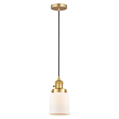 Franklin Restoration - Amberlynn - 1 Light 5" Cord Hung Mini Pendant - On-Off Turn Switch - LED Bulb - Chrome Finish - White Shade