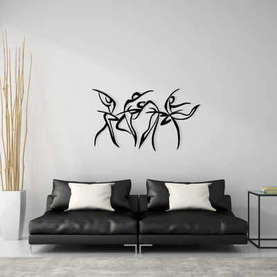 Élégant accessoire mural décoratif en métal, finition noire, 38,2 po x 22,2 po | Fabrication 100% métal, épaisseur: 0,05 pouce | Parfait pour la décoration intérieure, le design moderne et les décorations murales uniques