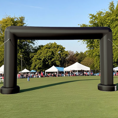 Arche gonflable Wellcomer de 20 pi avec ventilateur intégré, arche carrée recommandée pour les courses, les marathons, les fêtes et les fêtes - Noir