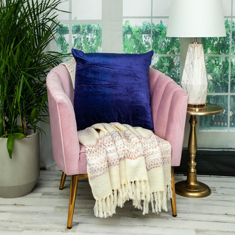 Housse et insert de coussin Topaz, Bleu royal, Polyester / Bourre en polyester, 20 po x 20 po