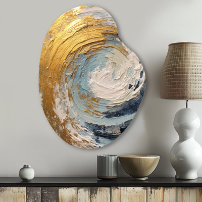Trina - Abstract Spirals Pear Shape Assymterical Metal Wall Art