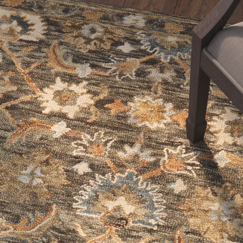 Vatsal Hand Hooked Wool Oriental Indoor Rug, Rectangle 5' x 7'