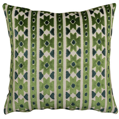 Geometric Green Cushion