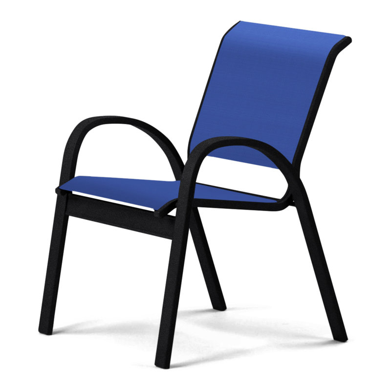 Chaise de patio empilable Hiraku, Atlantide, Noir texturé