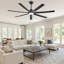  Ventilateur de plafond moderne noir 66 "avec lumière et télécommande Cissline pour le salon, la chambre à coucher et les grands espaces intérieurs