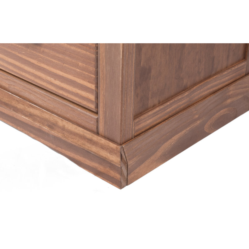Pharsalia 35cm W Solid + Manufactured Wood Bedside Table, Light Brown, Brass Cup