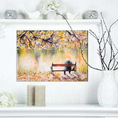 " Woman Sitting On A Bench "